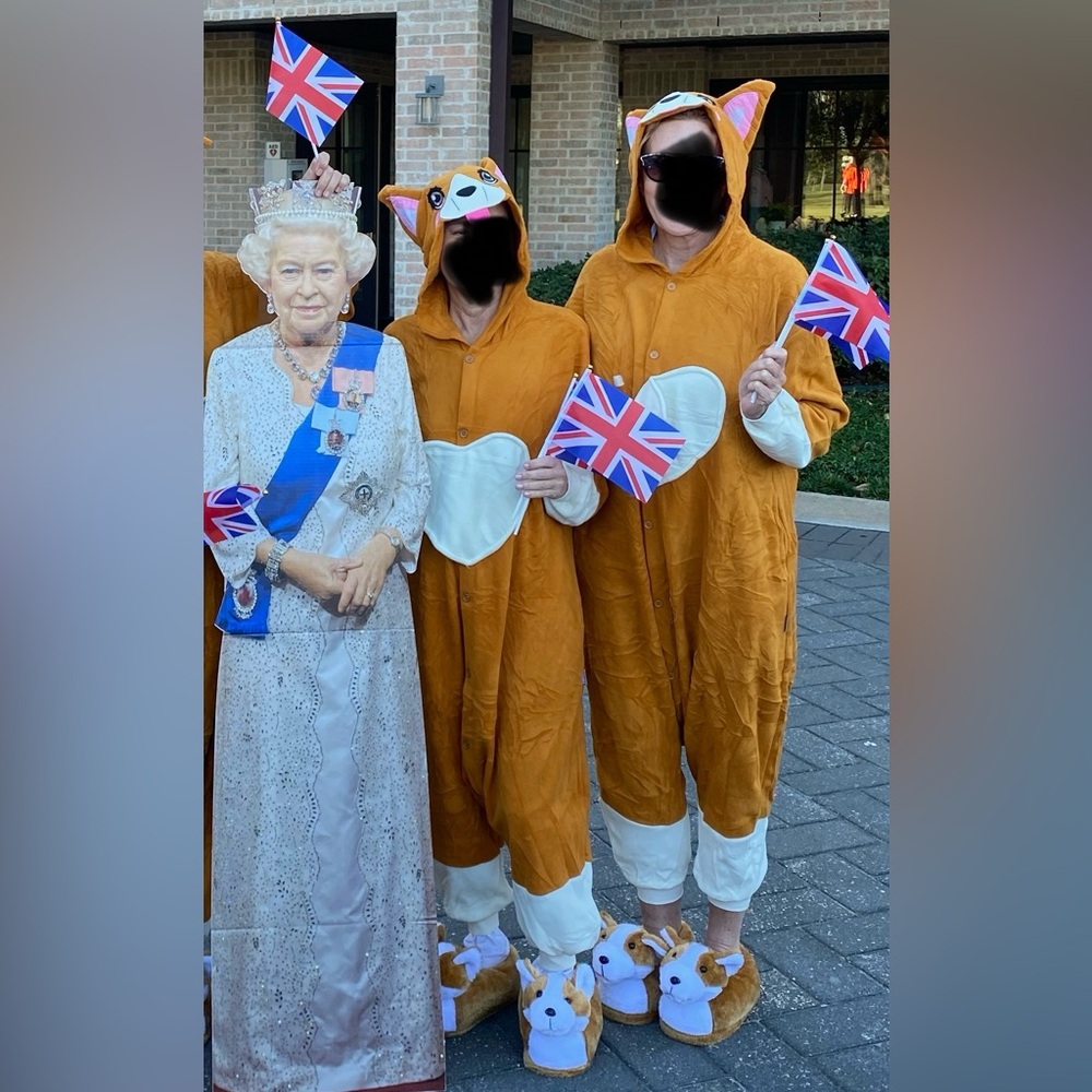 Corgi Costume Onesie and Slippers - Brown and White